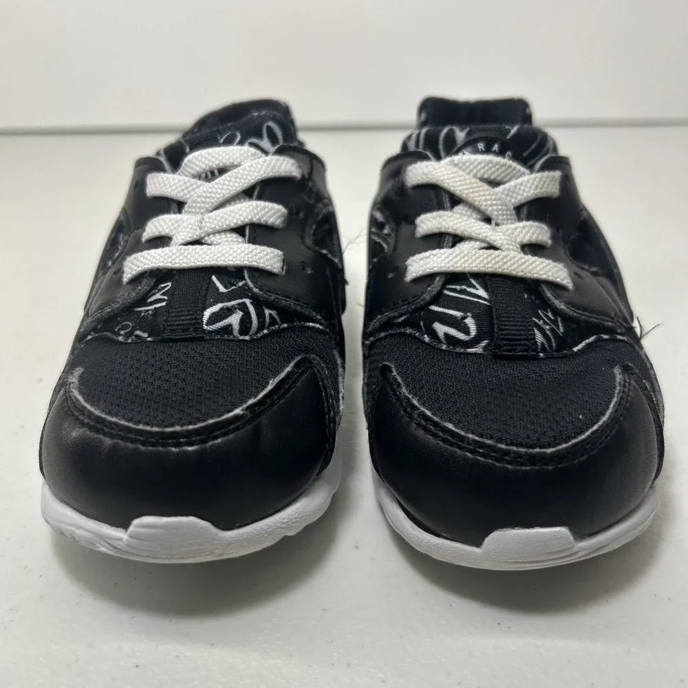 Nike Huarache Run Print Sneakers Toddler Size‎ 7C Black White 704948-004